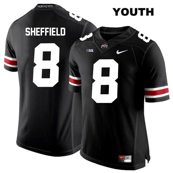 Ohio State Buckeyes Youth Kendall Sheffield #8 White Number Black Authentic Nike College NCAA Stitched Football Jersey ZQ19Q77TH